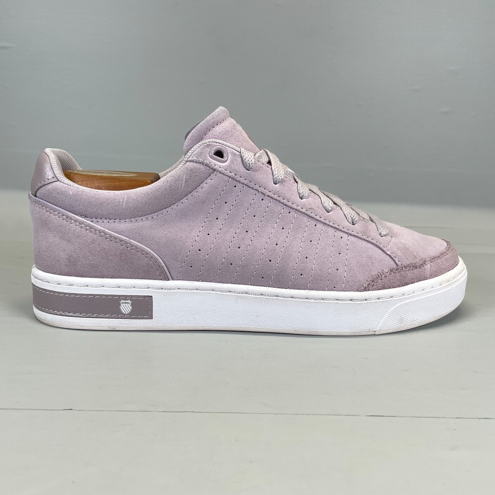 K-Swiss Court Block Shoes Womens Size 9.5 Pink Suede Lace Up Casual Sneakers